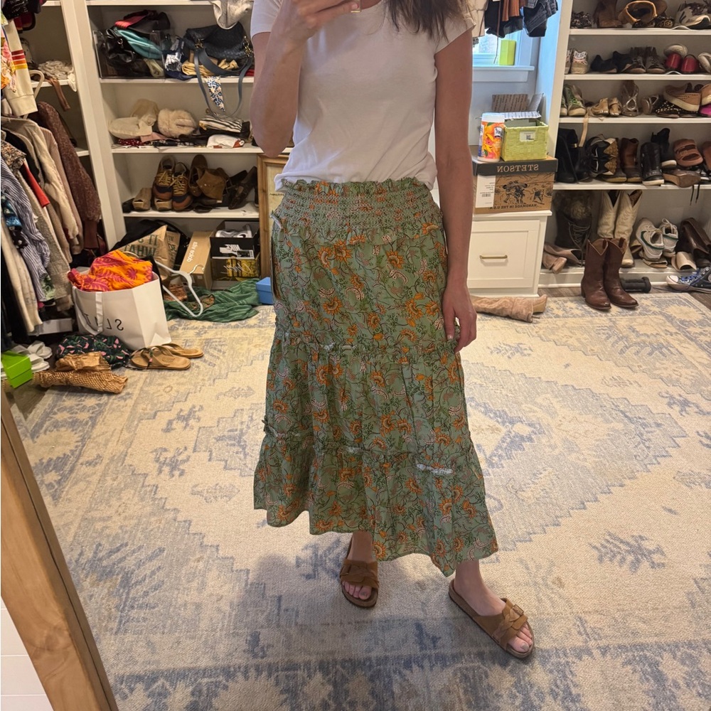 Hyacinth House skirt in VGUC Green and Orange- cute for St. Patty’s Day!☘️